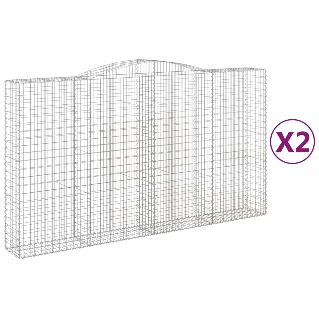 Schanskorven 2 St Gewelfd 400X50X220/240 Cm Ijzer 400 x 50 x 220/240 cm
