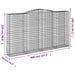 Schanskorven 2 St Gewelfd 400X50X220/240 Cm Ijzer 400 x 50 x 220/240 cm