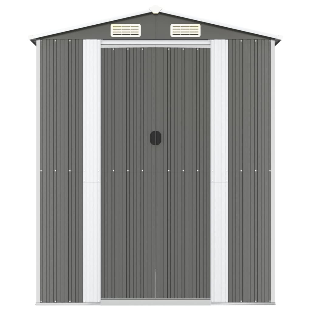 Tuinschuur 192x689x223 cm gegalvaniseerd staal lichtgrijs
