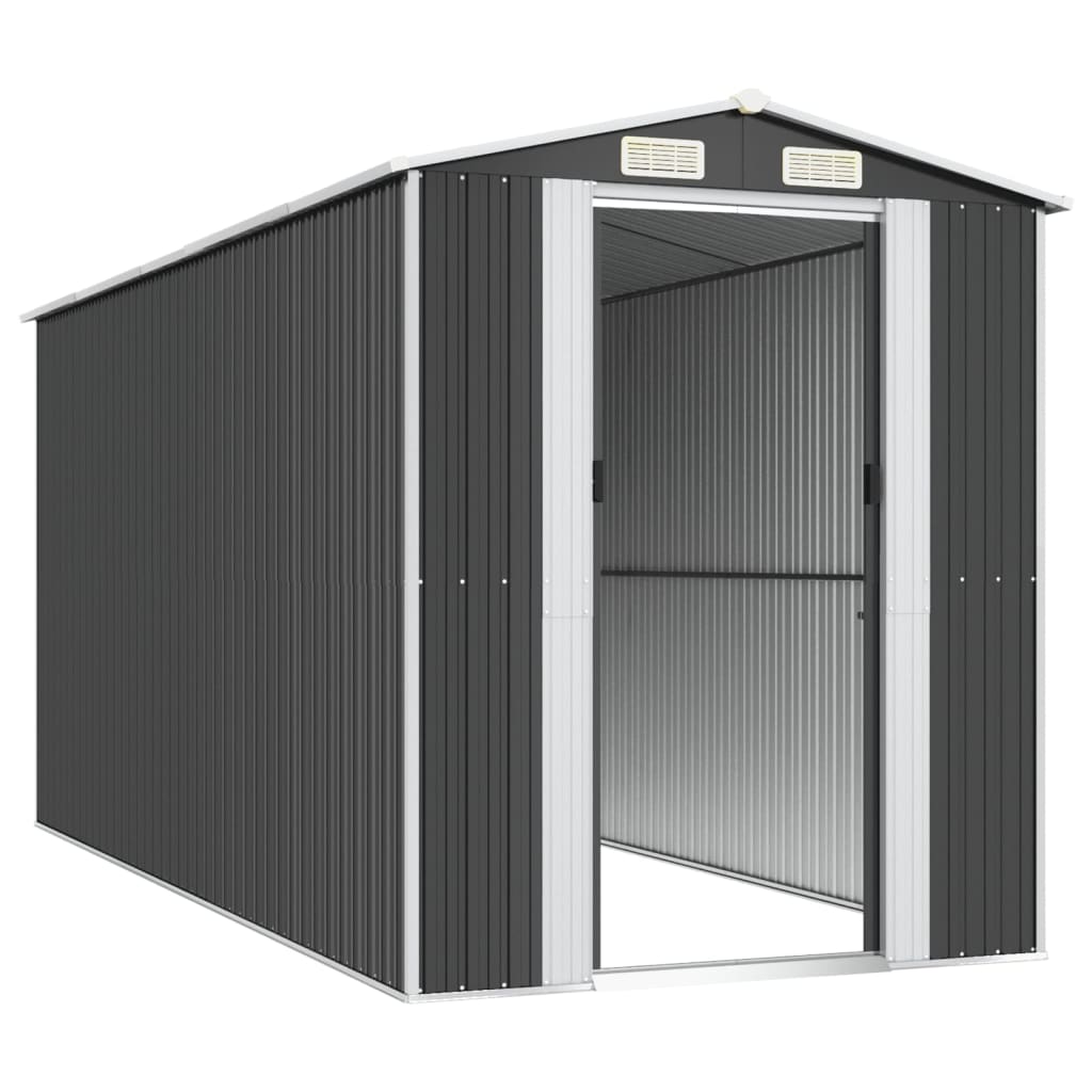 Tuinschuur 192x440x223 cm gegalvaniseerd staal antracietkleurig