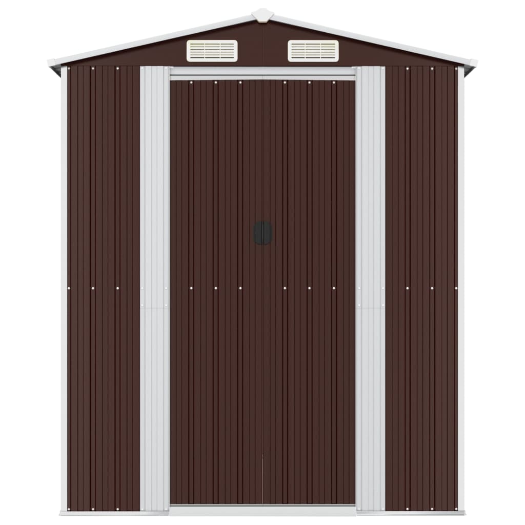 Tuinschuur 192x357x223 cm gegalvaniseerd staal donkerbruin