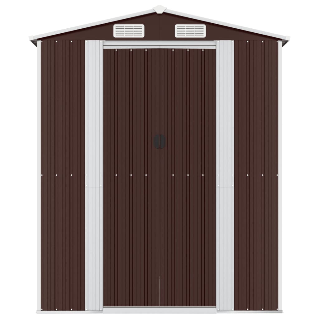 Tuinschuur 192x855x223 cm gegalvaniseerd staal donkerbruin