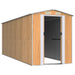 Tuinschuur 192x523x223 cm gegalvaniseerd staal lichtbruin