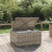 Voetensteun met kussen 55x55x30 cm poly rattan grijs