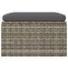 Voetensteun met kussen 55x55x30 cm poly rattan grijs