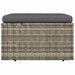 Voetensteun met kussen 55x55x30 cm poly rattan grijs