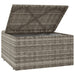 Voetensteun met kussen 55x55x30 cm poly rattan grijs