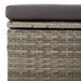 Voetensteun met kussen 55x55x30 cm poly rattan grijs