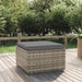 Voetensteun met kussen 55x55x30 cm poly rattan grijs