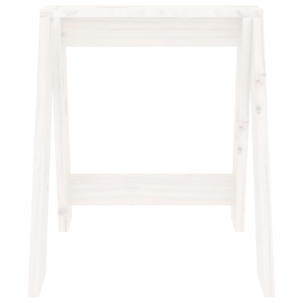 Krukken 2 st 40x40x45 cm massief grenenhout wit