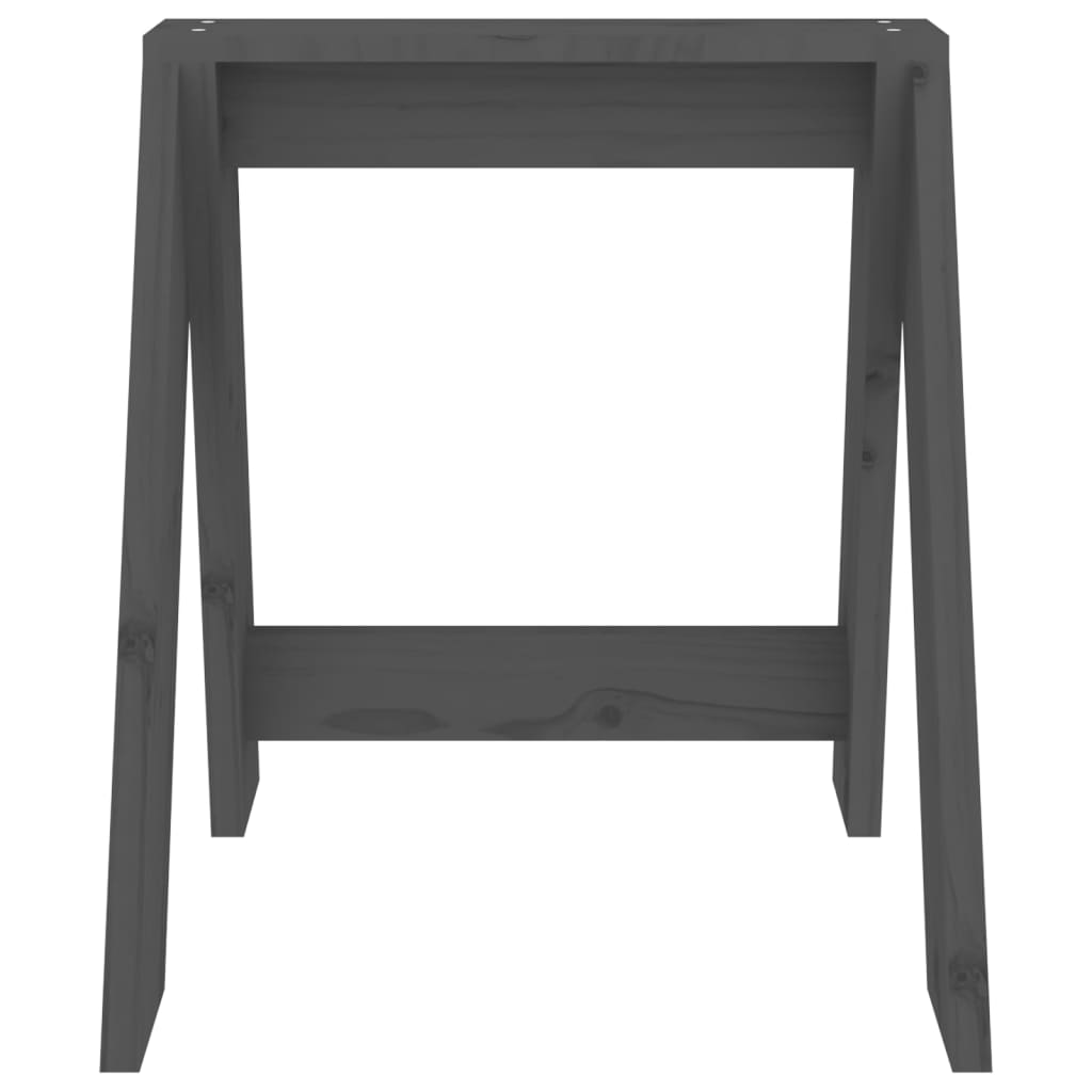 Krukken 2 st 40x40x45 cm massief grenenhout grijs