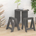 Krukken 2 st 40x40x45 cm massief grenenhout grijs