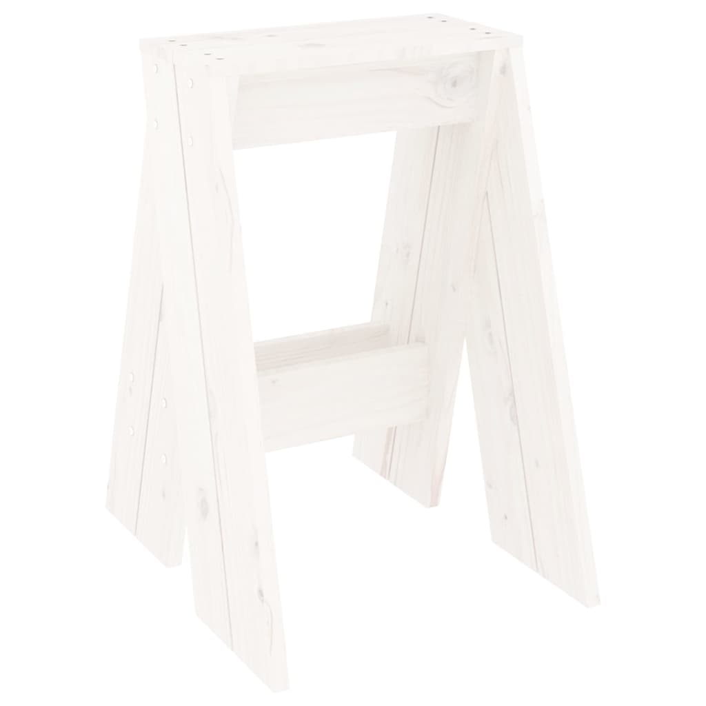 Krukken 2 st 40x40x60 cm massief grenenhout wit