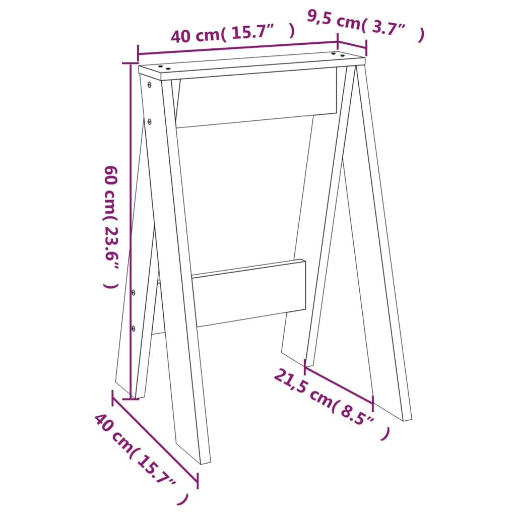 Krukken 2 st 40x40x60 cm massief grenenhout wit