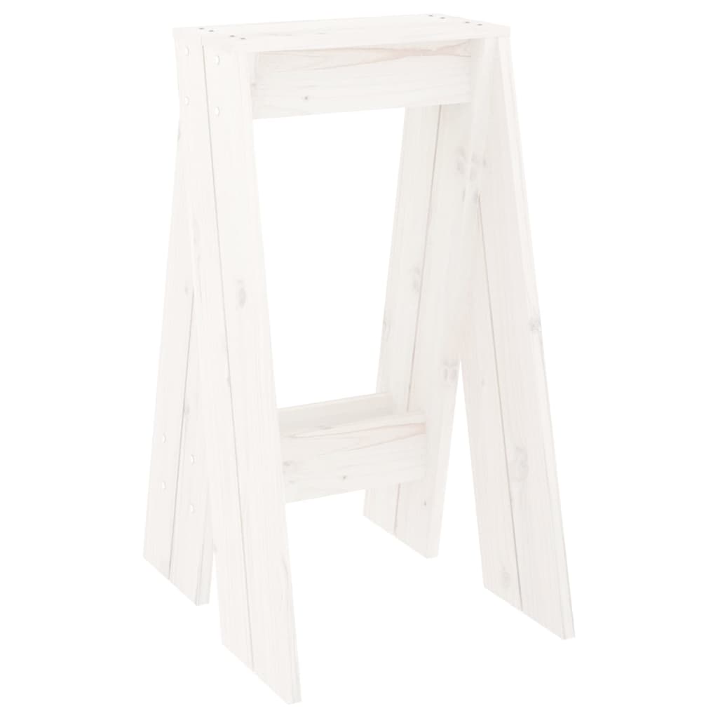 Krukken 2 st 40x40x75 cm massief grenenhout wit