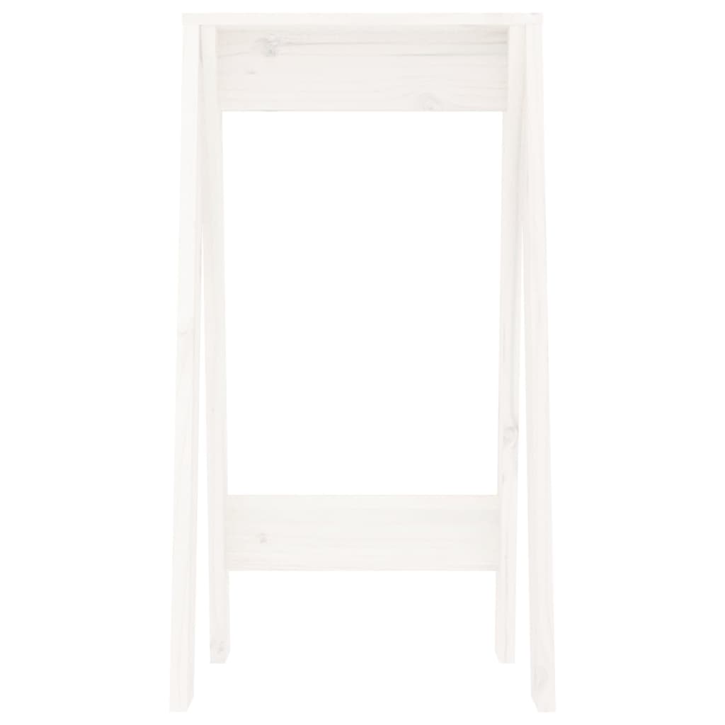 Krukken 2 st 40x40x75 cm massief grenenhout wit