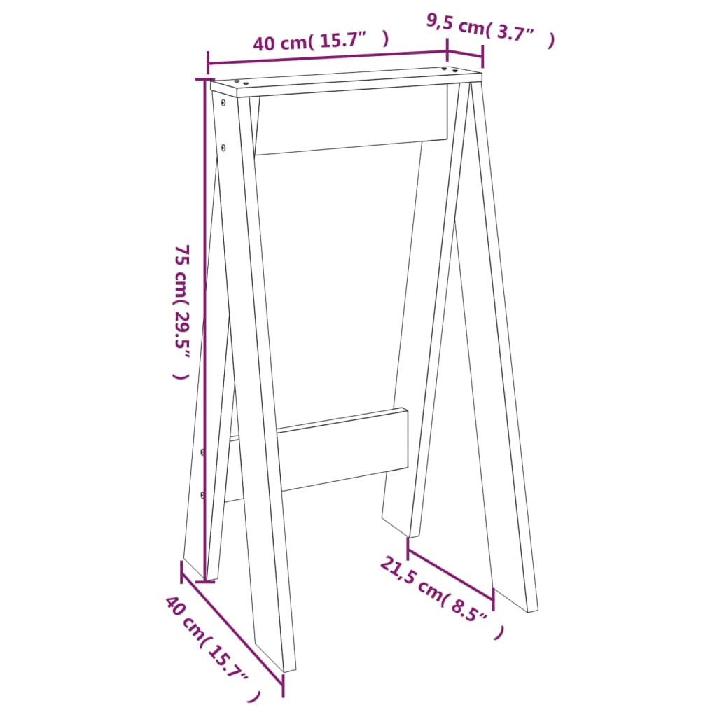 Krukken 2 st 40x40x75 cm massief grenenhout grijs