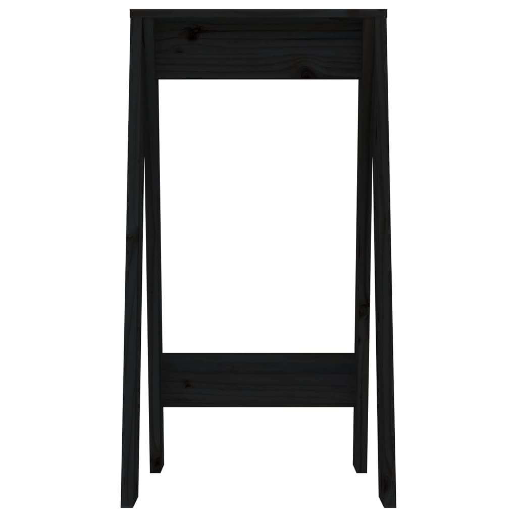 Krukken 2 st 40x40x75 cm massief grenenhout zwart