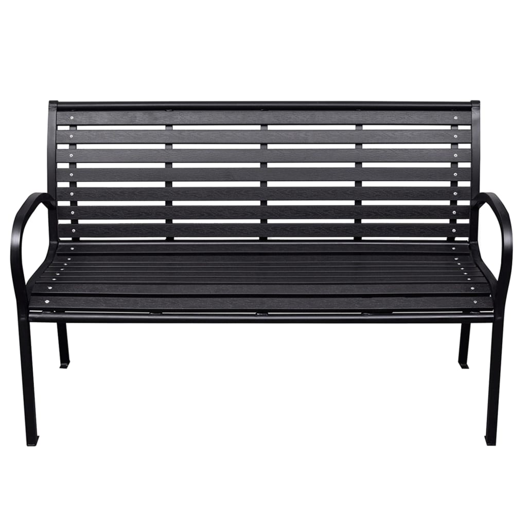 Tuinbank 116 cm staal en HKC zwart