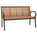 Tuinbank 116 cm staal en HKC zwart en bruin