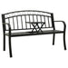 Tuinbank met tafel 120 cm staal zwart