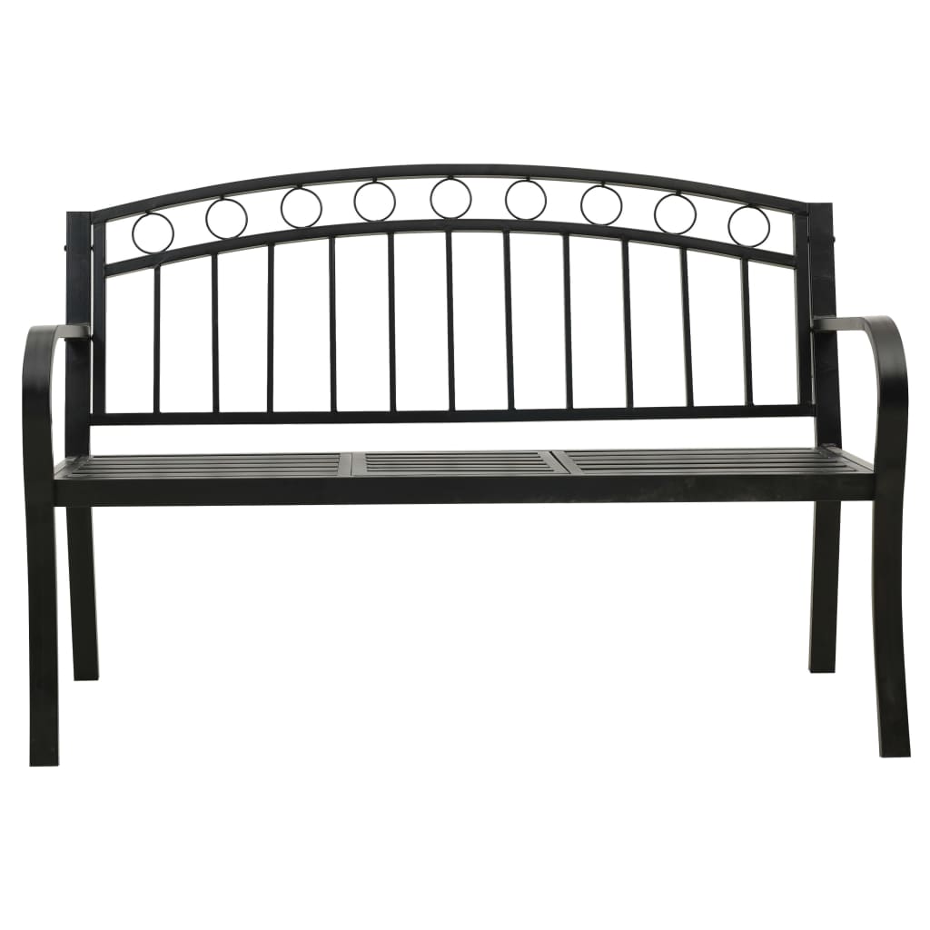 Tuinbank met tafel 120 cm staal zwart