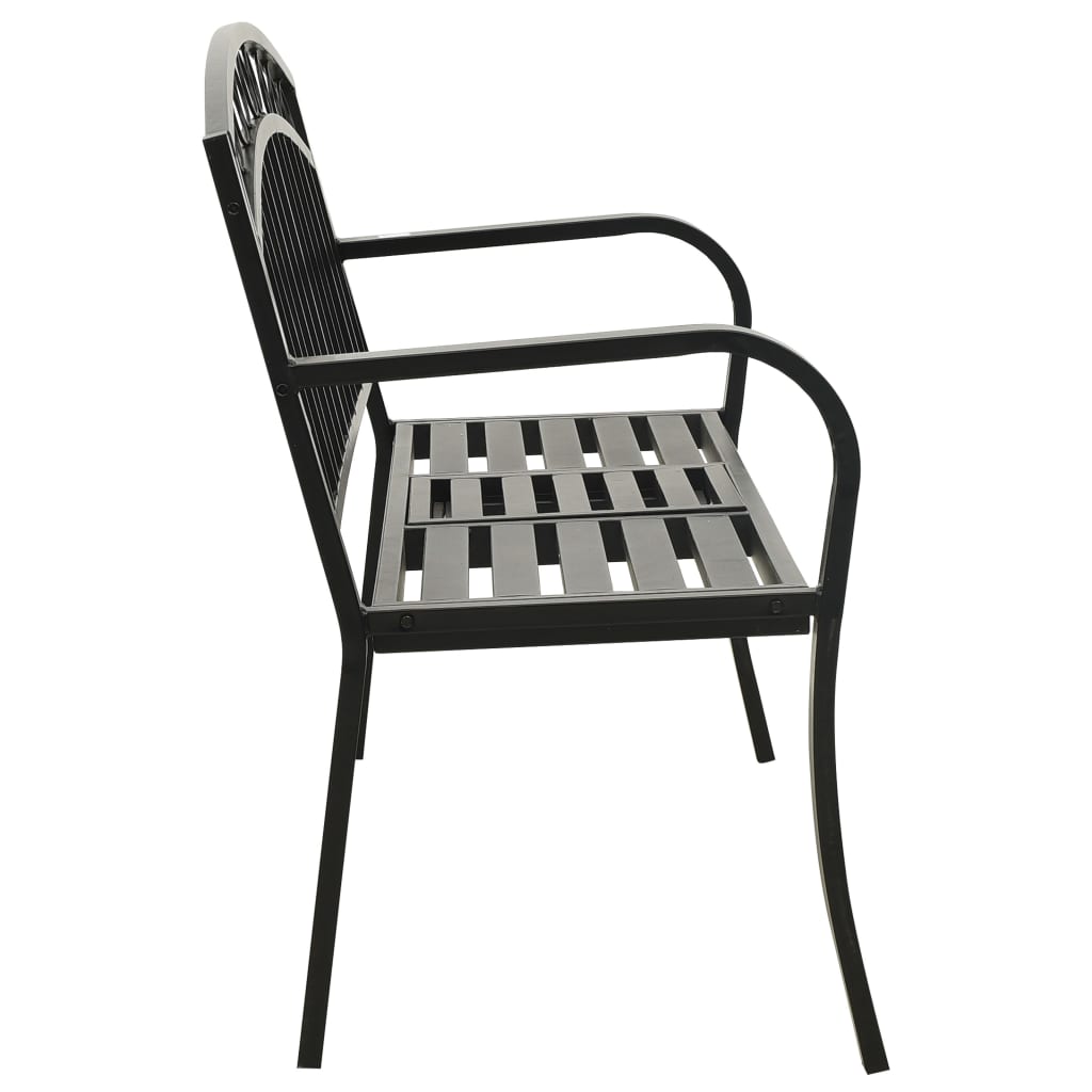 Tuinbank met tafel 120 cm staal zwart