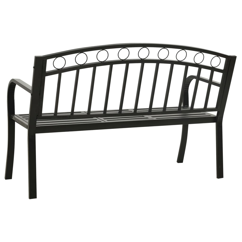 Tuinbank met tafel 120 cm staal zwart