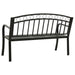 Tuinbank met tafel 120 cm staal zwart