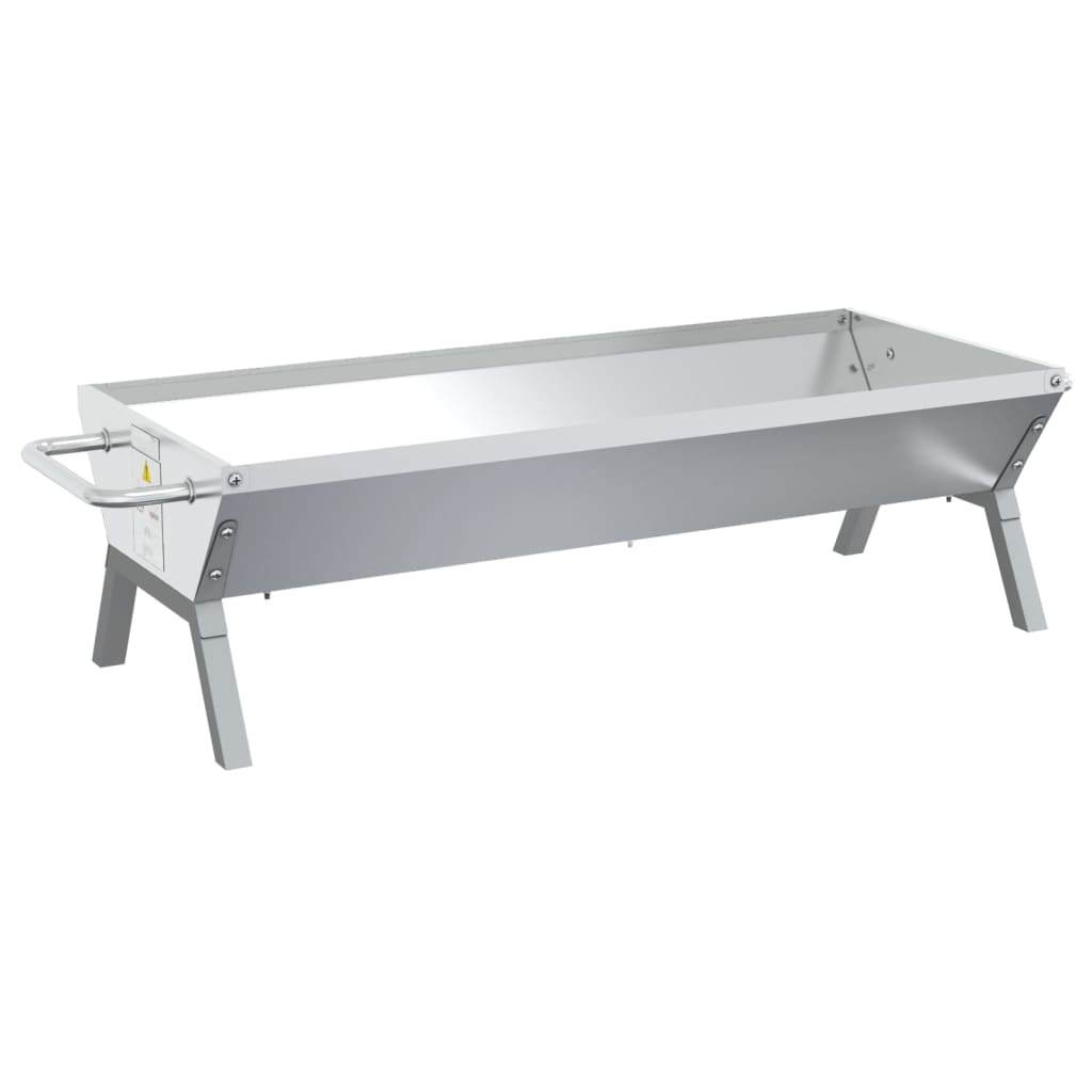 Barbecueplaat 118x42x30,5 cm roestvrij staal zilverkleurig