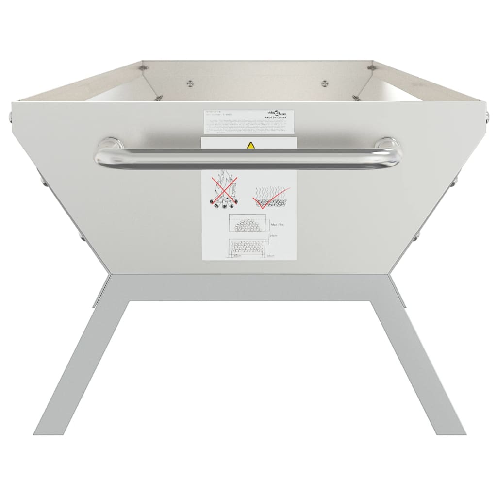 Barbecueplaat 118x42x30,5 cm roestvrij staal zilverkleurig