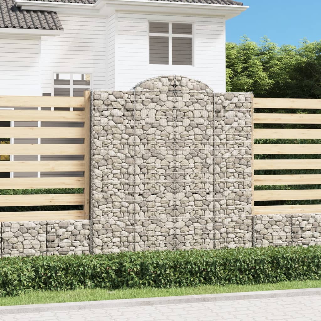Schanskorf Gewelfd 200X30X220/240 Cm Gegalvaniseerd Ijzer 1 200 x 30 x 220/240 cm