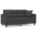 Tweezitsbank met kussens 140 cm microvezelstof donkergrijs