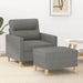 Fauteuil met voetenbank 60 cm stof donkergrijs