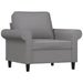Fauteuil met voetenbank 60 cm stof lichtgrijs