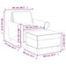 Fauteuil met voetenbank 60 cm stof lichtgrijs