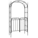 Tuinboog met poort 108x45x235 cm staal zwart