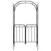 Tuinboog met poort 108x45x235 cm staal zwart