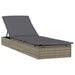 Ligbed met kussen 1 st 201x55x62 cm poly rattan grijs