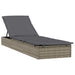 Ligbed met tafel 1 st poly rattan grijs
