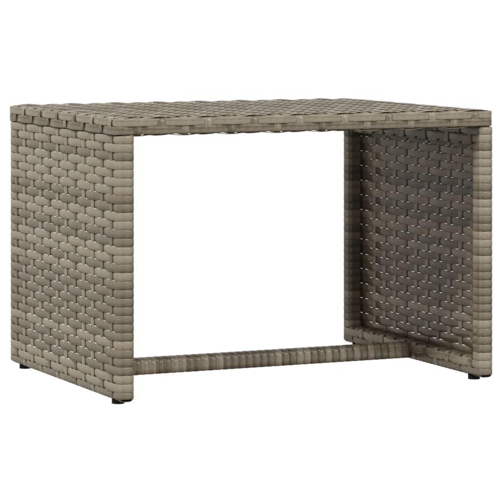 Ligbed met tafel 1 st poly rattan grijs