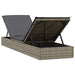 Ligbed met tafel 1 st poly rattan grijs