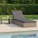 Ligbed met tafel 1 st poly rattan grijs