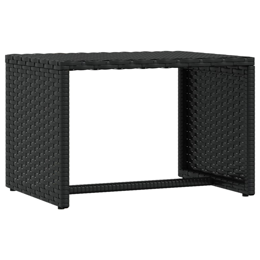 Ligbedden 2 st met tafel poly rattan zwart