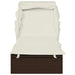 Ligbed met inklapbaar dak 213x63x97 cm poly rattan bruin