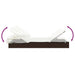 Ligbed met inklapbaar dak 213x63x97 cm poly rattan bruin