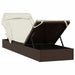 Ligbed met inklapbaar dak 213x63x97 cm poly rattan bruin