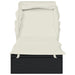 Ligbed met inklapbaar dak 213x63x97 cm poly rattan zwart