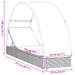 Ligbed met rond dak 211x57x140 cm poly rattan grijs