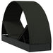 Ligbed met rond dak 211x57x140 cm poly rattan zwart